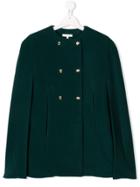 Chloé Kids Teen Double-breasted Cape - Green