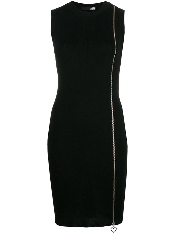 Love Moschino Short Zip Fitted Dress - Black