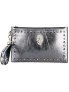 Philipp Plein - Baby Love Clutch - Women - Leather/metal - One Size, Grey, Leather/metal