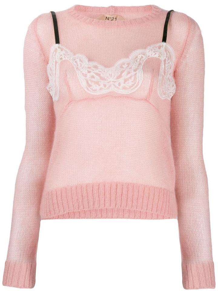 Nº21 Bow Detail Ruched Blouse - Pink