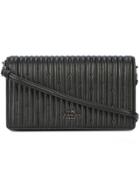 Coach Quilting And Rivets Foldover Crossbody - Black