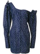 Magda Butrym Polka Dot Dropped Shoulder Mini Dress - Blue