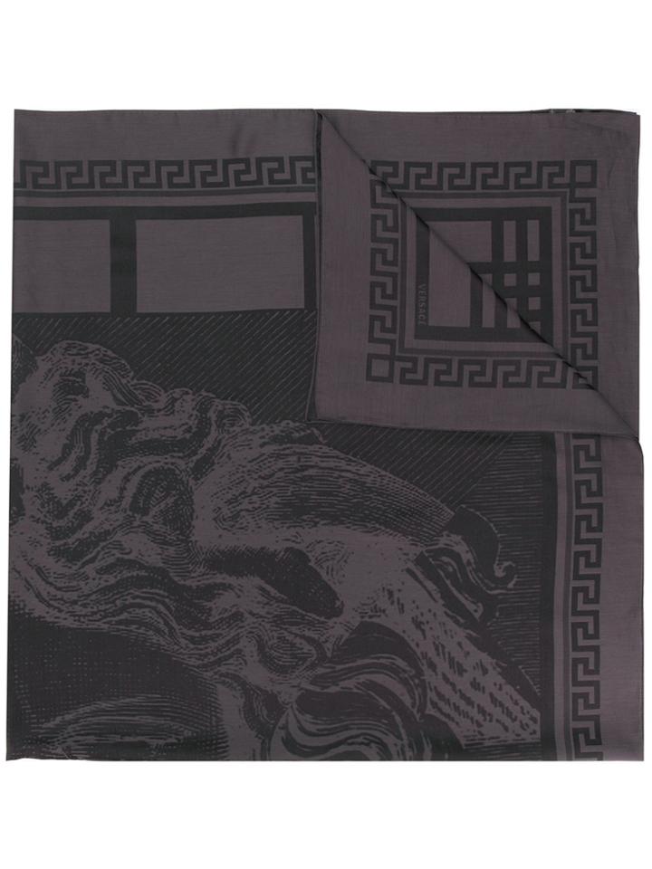 Versace Macro Medusa Print Scarf - Black