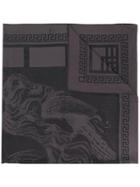 Versace Macro Medusa Print Scarf - Black