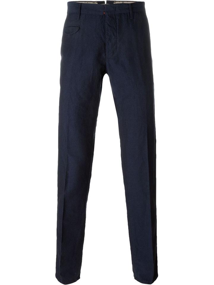 Incotex Slim Chino Trousers, Men's, Size: 36, Blue, Linen/flax/cotton
