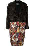 Alberto Biani Contrasting Print Panel Coat