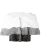 Liska Striped Mink Fur Jacket, Women's, Size: Medium, White, Mink Fur/silk