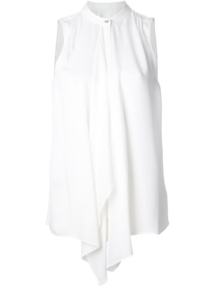Michael Michael Kors Draped Front Sleeveless Blouse, Women's, Size: Medium, White, Silk