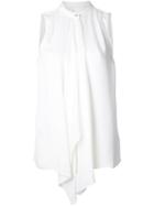 Michael Michael Kors Draped Front Sleeveless Blouse, Women's, Size: Medium, White, Silk