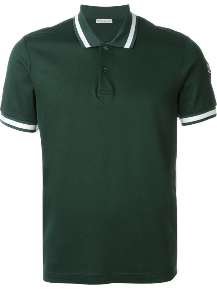Moncler Classic Polo Shirt, Men's, Size: L, Green, Cotton