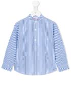 Amaia Mandarin Neck Striped Shirt, Boy's, Size: 8 Yrs, Blue