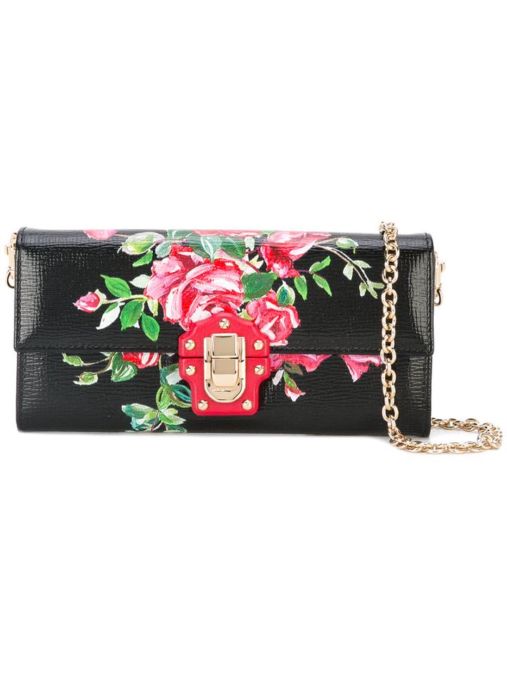 Dolce & Gabbana - Lucia Floral Crossbody Bag - Women - Calf Leather - One Size, Black, Calf Leather