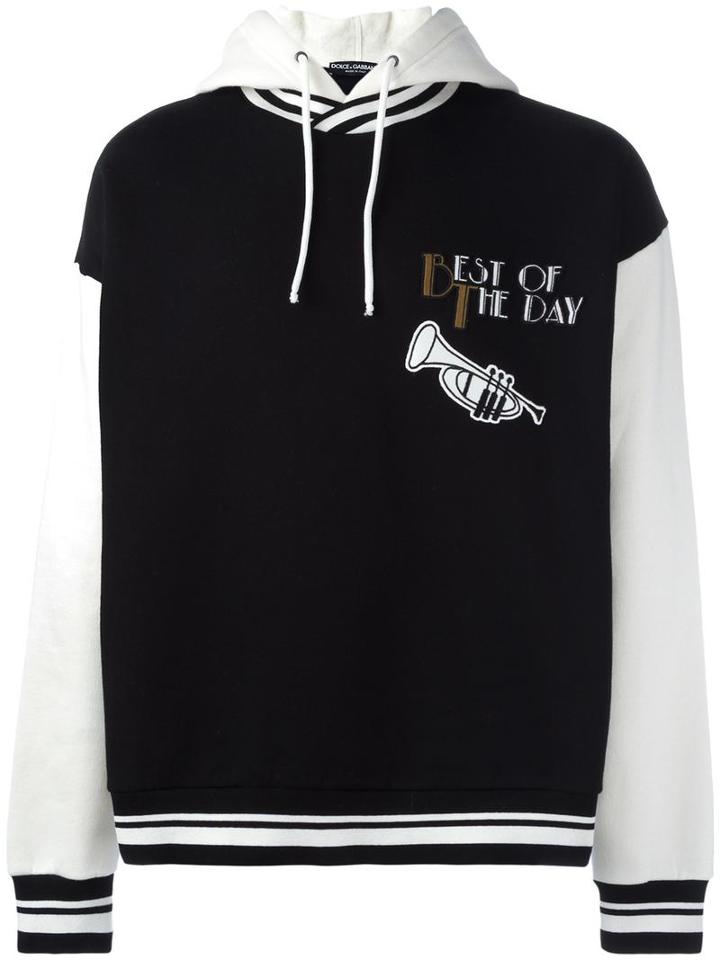 Dolce & Gabbana Best Of The Day Hoodie, Men's, Size: 52, Black, Cotton/polyester/polyamide/viscose