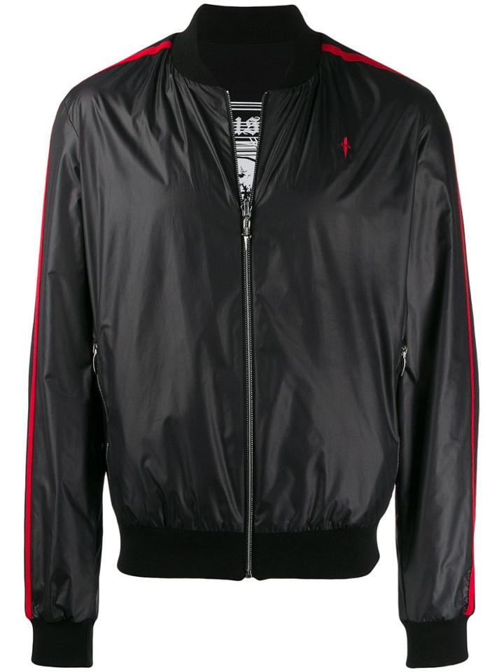 Cesare Paciotti Zipped Bomber Jacket - Black
