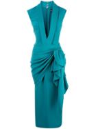 Christian Siriano Waterfall Waist Dress - Blue