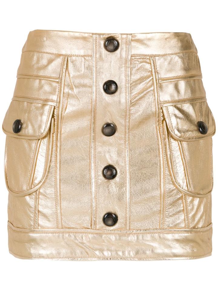 Andrea Bogosian Leather Skirt - Yellow