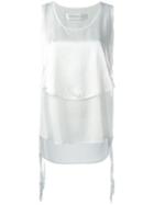 Victoria Victoria Beckham Classic Tank Top, Women's, Size: 38, White, Silk/viscose/cotton