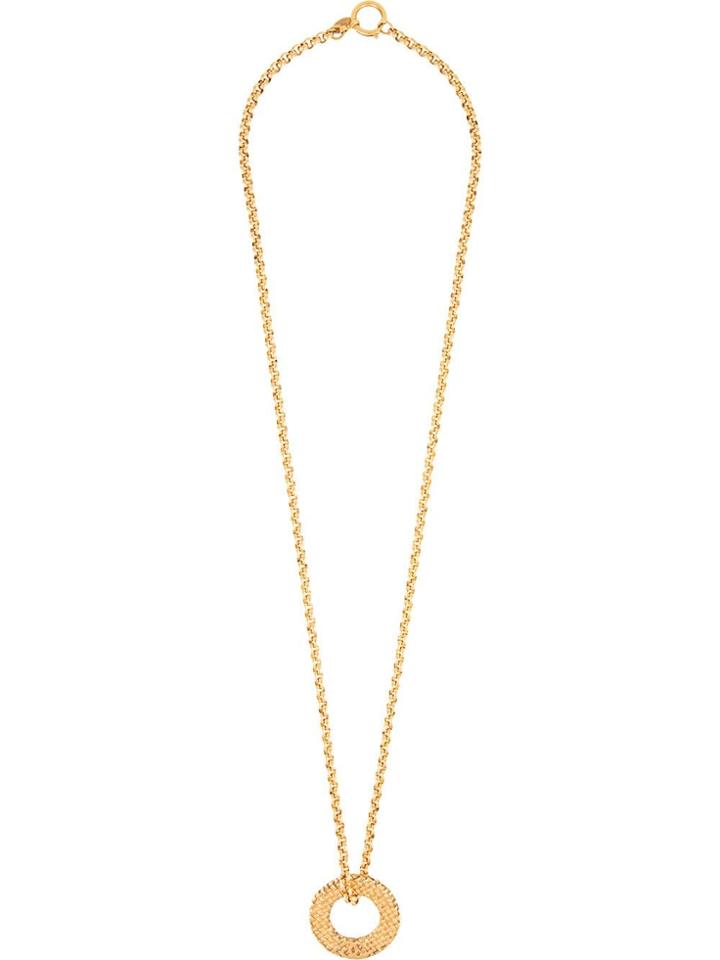 Chanel Vintage Circle Charm Necklace - Gold