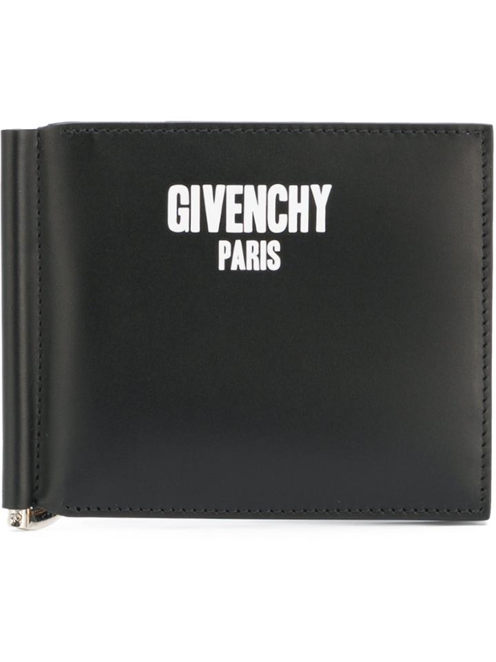 Givenchy Logo Print Billfold Clip Wallet - Black