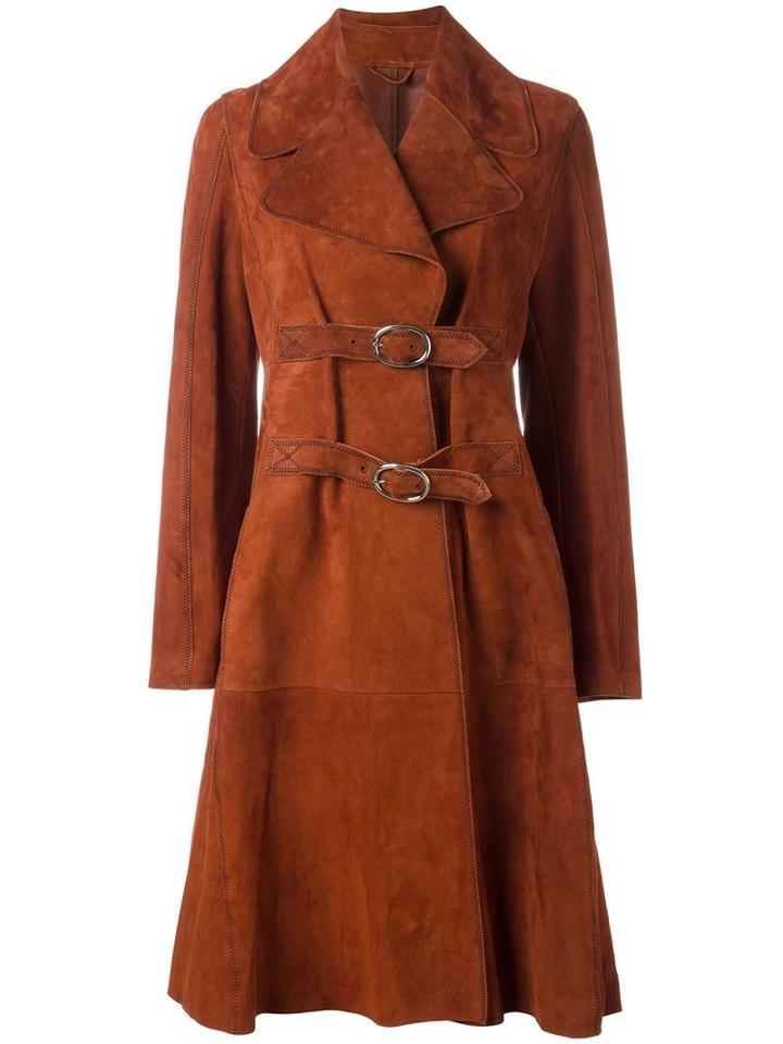 Sportmax Suede Coat, Women's, Size: 42, Yellow/orange, Goat Skin