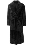 Yves Salomon Loose Fitted Coat - Black