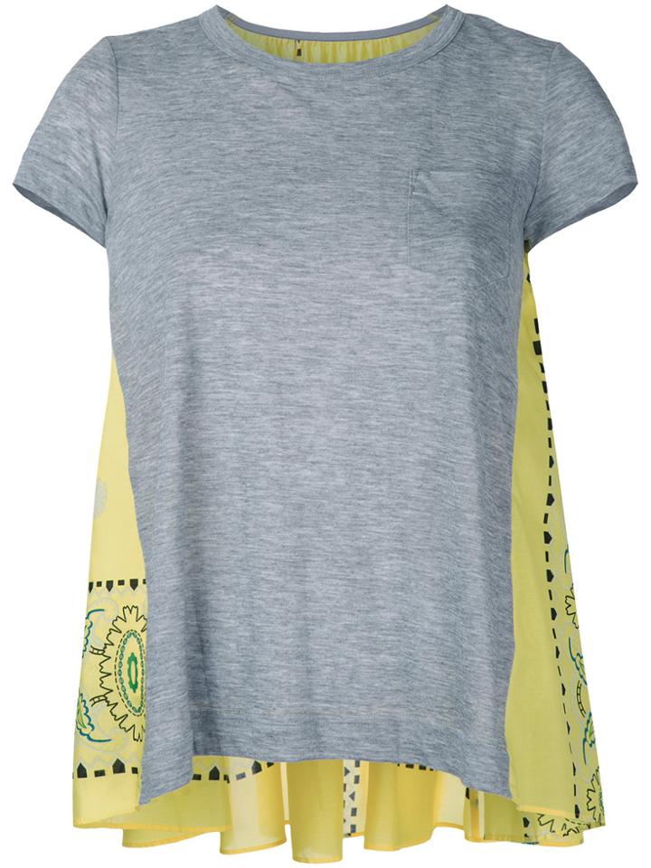 Sacai Printed Back T-shirt - Grey