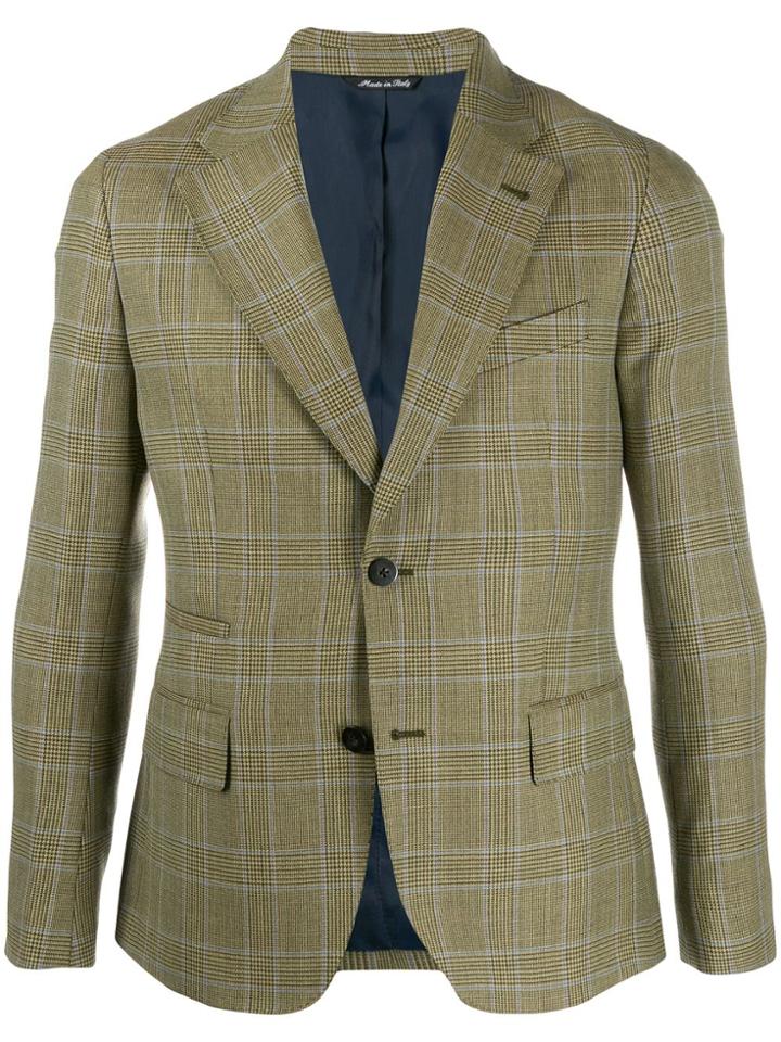 Leqarant Plaid Tailored Blazer - Green