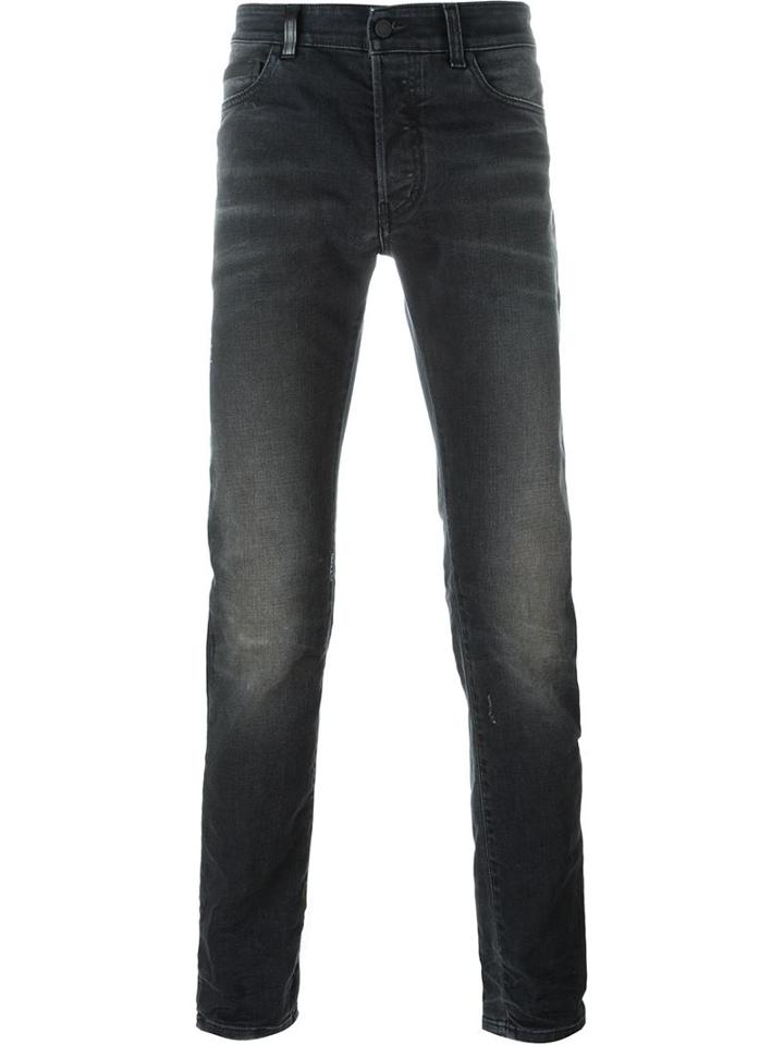 Marcelo Burlon County Of Milan Straight Leg Jeans, Men's, Size: 29, Black, Cotton/spandex/elastane