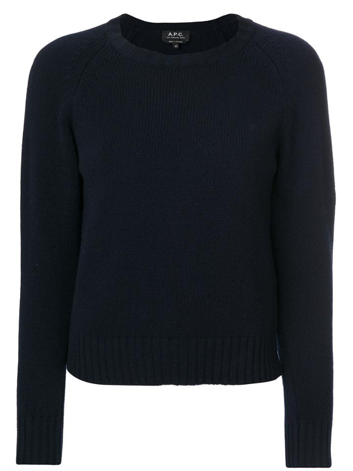 A.p.c. Scallop Neck Jumper - Blue