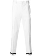 Neil Barrett Contrast Cuff Stripe Trousers - White