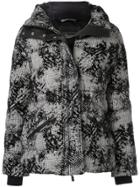 Herno Checkered Print Zipped Puffer Jacket - Black