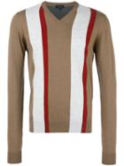 Lanvin Striped Jumper, Men's, Size: Small, Brown, Cotton/merino