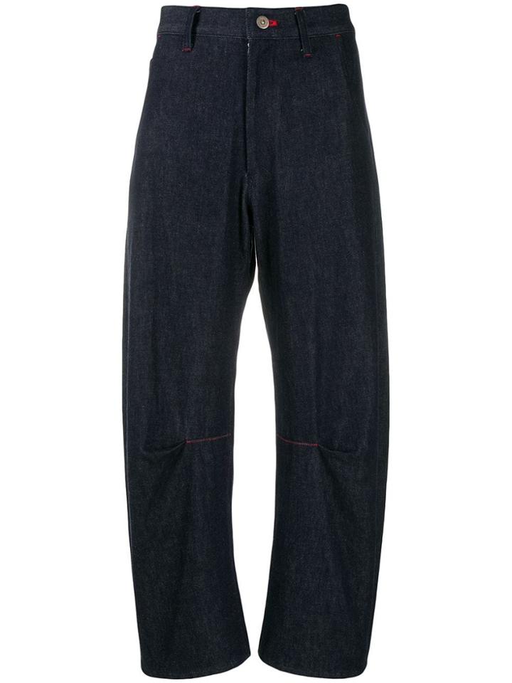 Y's Contrast Stitching Jeans - Blue