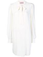 Twin-set Pussy Bow Shift Dress - White