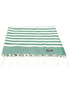 Mc2 Saint Barth Striped Logo Beach Towel - Green