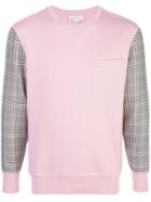 Alexander Mcqueen Plaid Sleeve Sweatshirt - Pink