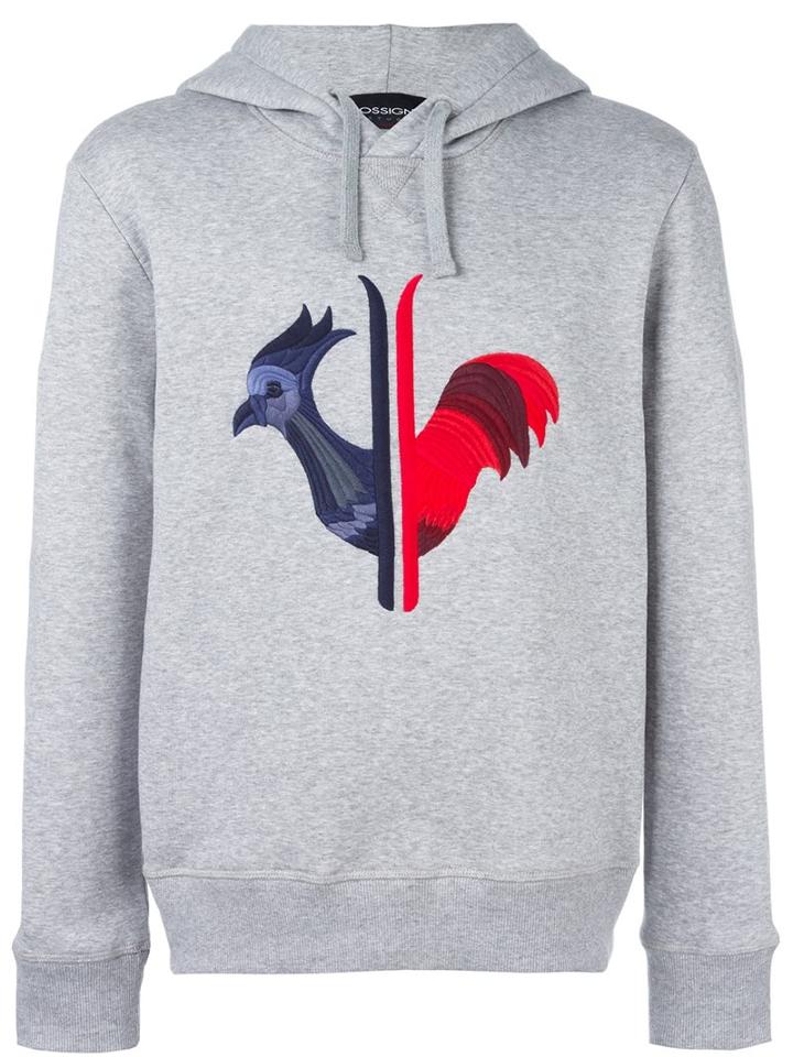 Rossignol Logo Print Pullover Hoodie, Men's, Size: 46, Grey, Cotton/polyester