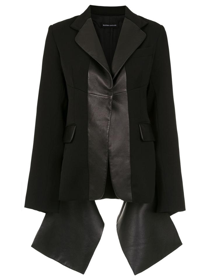 Gloria Coelho Leather Panelled Blazer - Black