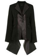 Gloria Coelho Leather Panelled Blazer - Black