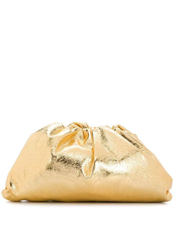 Bottega Veneta Crinkled Clutch Bag - Gold