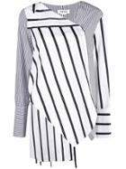 Monse Asymmetrical Striped Shirt - White