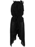 Alberta Ferretti Gathered Neck Belted Blouse - Black