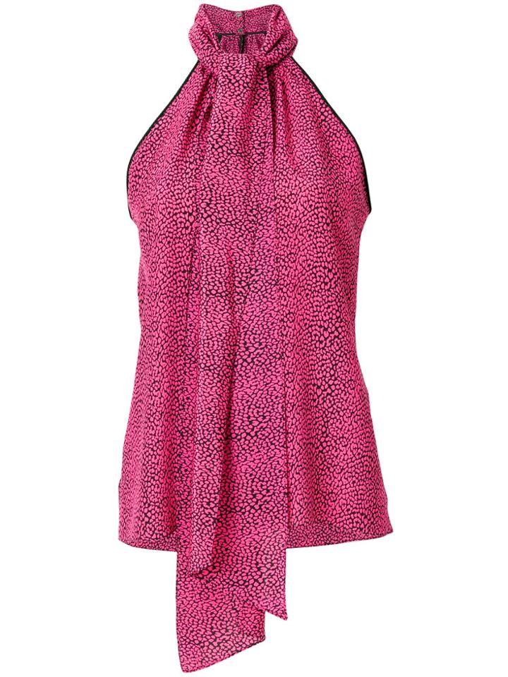 Philosophy Di Lorenzo Serafini Printed Tie Neck Top - Pink & Purple