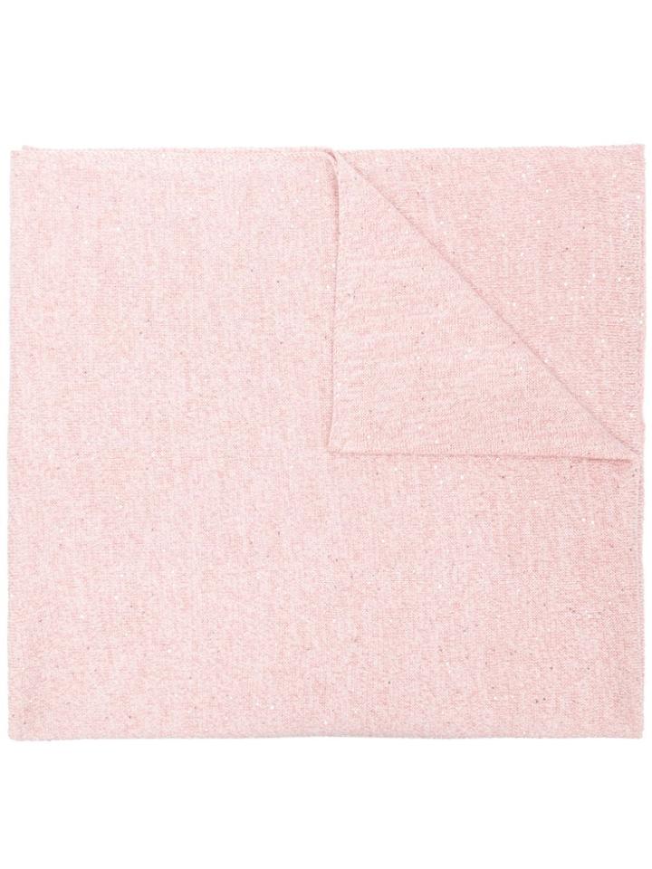 N.peal Embellished Knitted Scarf - Pink & Purple
