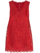 Dolce & Gabbana Lace Shift Mini Dress - Red