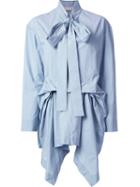 Marni Draped Poplin Shirt, Women's, Size: 44, Blue, Cotton