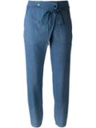Vince Tie Waist Jogger Denim Effect Tapered Trousers