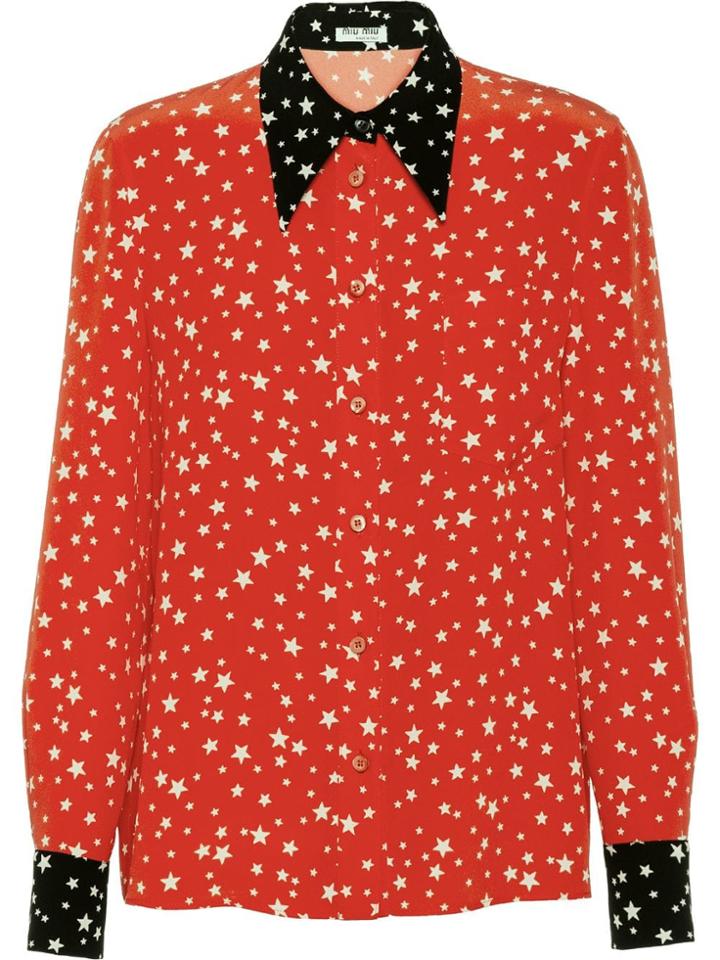 Miu Miu Star-print Shirt - Red