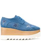 Stella Mccartney Star Elyse Denim Platform Shoes - Blue