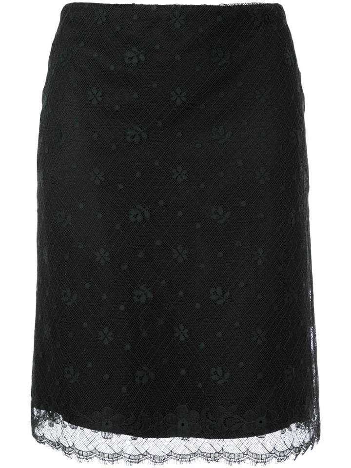 Chanel Pre-owned Cc Logo Lace Skirt - Brown